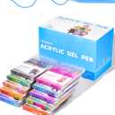 ROSYMENG Acrylic Gel Pens 100 Colors, Ultra‑Smooth 1.0mm Tip with Large‑Capacity Ink Pens, Multi‑Surface Coloring Pens for Journaling, Adults Coloring Books, Rock Painting, School and Art Supplies