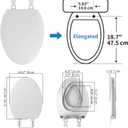 Hibbent Potty Training Toilet Seat, Built-in Magnetic Seat, Lid with Cover, Never Loosen and Slow Close Convertible Toilet Seat for Kids, Adult and Child (White, Elongated)