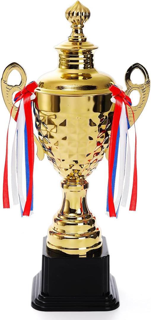 Fasmov Large Trophy Cup, Gold Trophy Award Cup for Sports, Tournaments, Competitions, 1st Place Award, Ceremony Celebration Party Gift, 14.5 inches, 14.5 inches x 6.7 inches (EXP 12/01/26)