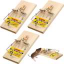 3 Pack Large Wooden Mouse Traps, Heavy Duty Rat Snap Traps with Metal Pedal, Sturdy Reusable Mousetraps for Fast Capture of Large Rats & Rodents, Safe for Indoor & Outdoor Use