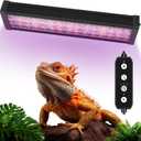 UVA UVB Reptile Light,15Inch Full Spectrum LED Reptile UVB Lamp for Bearded Dragons,Turtles,Geckos,Chameleons,Lizards,Snakes,12000H Long Lifespan Adjustable Timer Calcium Absorption Lamp for Terrarium