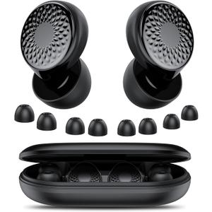 Ear Plugs for Sleeping Noise Cancelling, 50dB Soft Earplugs for Concert, Reusable Ear Plugs for Noise Reduction with Case & 8 Eartips, for Sleeping, Concert, Working, Studying, Traveling (Black)