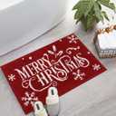 SHACOS Merry Christmas Bathroom Rug 20x32 Christmas Bath Mats Non Slip Soft Absorbent Microfiber Bath Rugs Home Decor Bath Rug, Machine Washable Xmas Carpet for Bathroom Floor