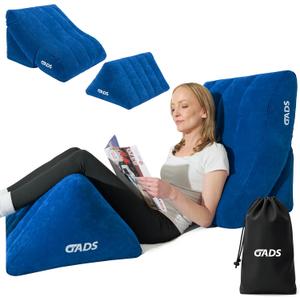 Inflatable Wedge Pillow Set - Inflatable Bed Wedge for Sleeping, Swollen Legs, and Travel - Compact Blow-Up Leg Pillow for Elevation