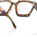 livho Oversized Blue Light Blocking Glasses for Woman and Men - Rectangle Fashion Glasses for Computer, Chic Preppy Frame (*Coco Tortoise)