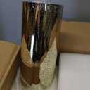 Glass Cylinder Vases Set of 12, Hewory Glittery Gold Vase for Centerpieces, Glass Hurricane Candle Holders for Pillar Floating Candle, Tall Round Vase for Wedding Anniversary Events Home Table Decor