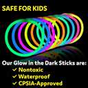 PartySticks Glow Sticks Party Supplies 100pk - 8 Inch Glow in the Dark Light Up Sticks Party Favors, Glow Party Decorations, Neon Party Glow Necklaces and Glow Bracelets with Connectors