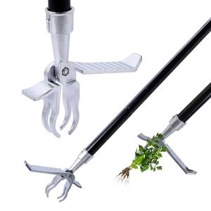 Yocada Stand Up Weed Puller Tool 62.59“ Long Handle 4-Claw Steel Head Design Weeder Stick Easily Remove Weeds Roots Remover for Garden & Lawn Care