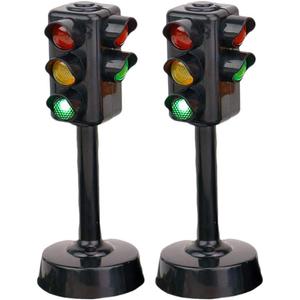 NUOBESTY Kids Traffic Light Toy Traffic Signal Light Model Toys Early Education Playset for Kids Toddler, Pack of 2(Random Size)