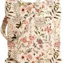 Miss Adola Corduroy Tote Bag for Women - Reusable Totes with Inner Pocket & Buckle Cute Aesthetic Design Cloth Shopping Grocery Shoulder Bag for Work Travel, PK Flower