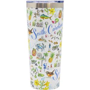Boston International Rosanne Beck State Collection Stainless Steel Travel Tumbler with Lid, 22-Ounces, South Carolina