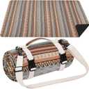 Extra Large Waterproof Picnic Blanket | Portable Camping & Beach Mat | Sand Free with Carry Strap | Park Blanket for Grass, Hiking, Travel, Concerts, Indoor (Orange) (4'11" x 6'7" (Rectangular