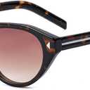Gleyemor Designer-inspired Trendy Sunglasses for Women Men Retro Oval Shape Tortoise Shell Sun Glasses