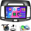 2+64GB Android 15 Car Radio for Hyundai Elantra 2007-2010 Wireless Carplay Android Auto, 9" Touch Screen Car Stereo GPS Navi, WiFi, Bluetooth, Backup Camera, FM RDS Radio, EQ DSP, SWC
