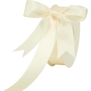 1 Inch Ivory Double Face Satin Ribbon, 25 Yards Luxurious Soft Satin Ribbon for Elegant Gift Wrapping, Wedding Decor, Bow Making and DIY Crafts