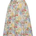 GRACE KARIN 2025 Women's Summer Floral Print Dress Sleeveless Casual Flowy Sundress A Line Ruffle Wedding Guest Outfit (Medium, Blue Yellow Floral)