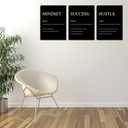 Inspiring Hustle Painting Prints Motivational Black Quotes Success Noun Posters Office Wall Decor Artwork Inspirational Canvas Wall Art Home Living Room Bedroom Framed Artwork (48" Wx24 H), 24"Hx48"W