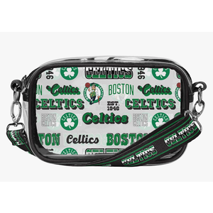 FOCO NBA Team Logo Stripe Clear Crossbody Bag, Retro Print