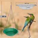 Hanging Bird Feeder for Garden Yard Outside, Bird Seed Catcher Tray, Rugged Recycled Feeding Station (16 inch, Green)
