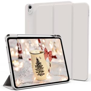 kenke Case for iPad Air 11-inch M3/M2 (2025/2024), iPad Air 5th/4th Generation (2022/2020) 10.9-inch, Auto Sleep/Wake Slim Trifold Stand Case with Pencil Holder, Soft TPU Smart Back Cover, Gray