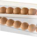 Auto Rolling Egg Holder for Fridge, Egg Dispenser/Organizer/Storage/Container with Lid for Refrigerator, Sturdy and Durable Space-Saving Egg Tray for 12 Large Eggs