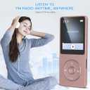 AGPTEK A02S 16GB MP3 Player, 70 Hours Playback Lossless Sound Music Player, Supports up to 128GB, Rose Gold