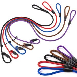 5-Pack No-Pull Dog Slip Leads 5FT Adjustable, Red/Black/Blue/Brown/Purple (for Small Dogs) - Easy On/Off, No Collar Needed, Standalone Use, Ideal for Walking & Training 5-Pack No-Pull Dog Slip Leads 5FT Adjustable, Red/Black/Blue/Brown/Purple (for Small Dogs) - Easy On/Off, No Collar Needed, Standalone Use, Ideal for Walking & Training