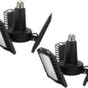 UL Certified LED Garage Lights Ceiling Lights, 8000 Lumens, E26/E27 Adjustable Ceiling LED, 80W, Ultra Bright 5000K Natural Daylight White, Deformable Trilights, Adjustable Panel 2Pack