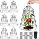 6 Pcs Garden Cloches for Plants, Metal Garden Chicken Wire Cloche, Rustproof Plant Protector Cover, Garden Netting Plant Protectors from Animals to Keep Squirrels, Rabbits, Birds & Chickens Out