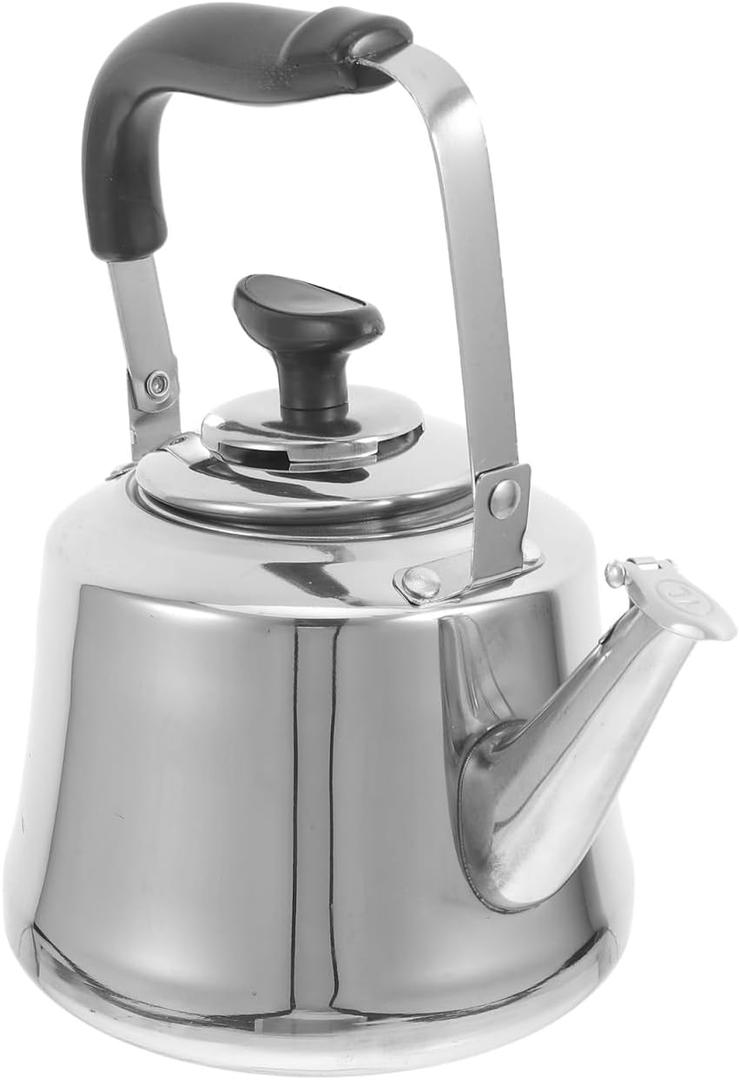 Luxshiny Small Stovetop Tea Kettle with Removable Infuser Whistling 1.1 Quart Stainless Steel Water Kettle for Home Kitchen