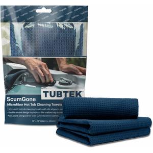 TUBTEK Microfiber Hot Tub Surface Cleaner Towels (3 Pack) – Hot Tub Cover Cleaner & Shell Scrubber – Spa Scum Remover & Cleaning Tools, 100% Scratch-Free, Small