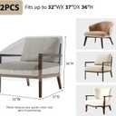 Patio Chair Covers for Outdoor Furniture Waterproof 2 Pack, Patio Sofa Cover Lounge Deep Seat Cover with Air Vent Fits up to 32"W37"D36"H inches, Black&Silver.