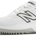 New Balance Women's Fresh Foam Velo V4 Turf-Trainer Softball Shoe (6.5 Wide, White/Black)