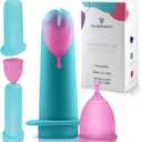 Ecoblossom Menstrual Cup Applicator Tool - Comfortable & Easy Insertion - Hygienic & Reusable - Compatible with Most Period Cups - Teal (Must be Used with Lubricant)