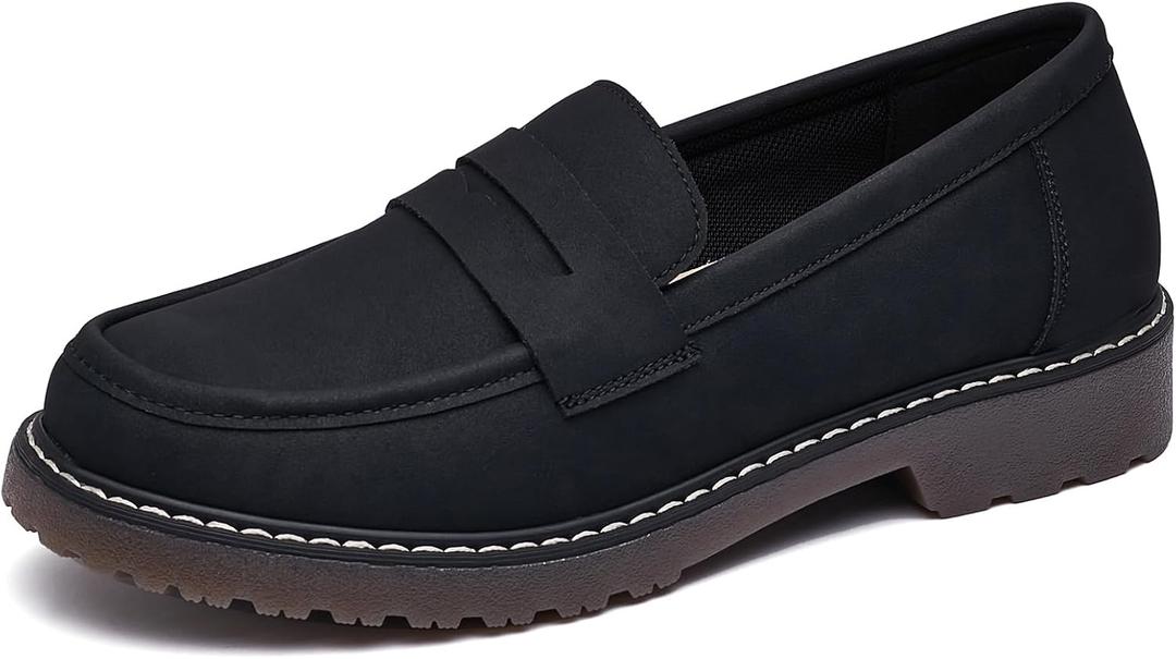 Penny Loafers for Women Business Casual Shoes Womens Platform Chunky Loafers Comfortable Dressy Slip On Work Shoes