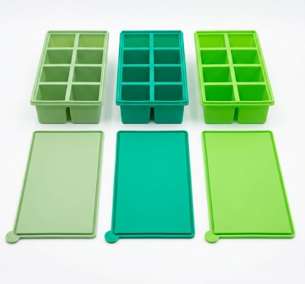  Ice Cube Maker 8-grid Silicone Ice Block Mold Making Tray for Red Wine Bar Green