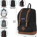 JanSport Cortlandt Laptop Backpack, Navy, 15” Laptop Sleeve-Synthetic Leather Shoulder Computer Bag with Large Compartment, Padded Straps- Rucksack for Men, Women,  Navy