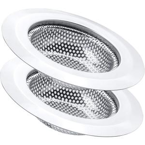 2 Pcs Kitchen Sink Strainer, Stainless Steel Drain Cover, Large Wide Rim 4.5" Diameter, Anti Clogging Basket Catcher, Dishwasher Safe