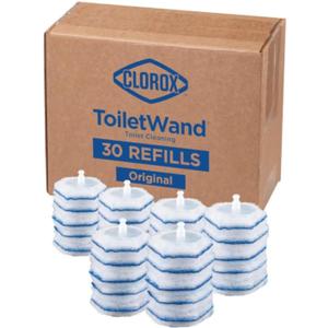 CLOROX ToiletWand Toilet Cleaning Refills, Disinfecting Scrubbing Pads, 30 Count (Pack May Vary)