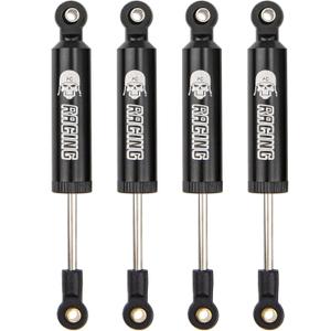 4Pcs Shock Absorber Damper Internal Spring 90mm Aluminum Alloy Shocks Compatible with Axial SCX10 90046 HSP HPI Traxxas TRX4 Redcat 1/10 RC Crawler Car (Black)