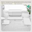 Bathroom Rugs Non Slip Washable 32x20, Extra Thick Soft Chenille Absorbent Bath Mat, High Density Barrier Non Slip Backing, Quick Dry Plush Shaggy Floor Carpet for Tub&Shower, White