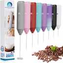 Powerful Milk Frother Handheld Foam Maker, Mini Whisk Drink Mixer for Coffee, Cappuccino, Latte, Matcha, Hot Chocolate, No Stand, Grey