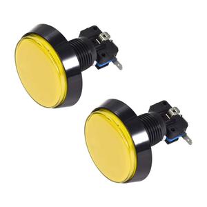Uxcell Game Push Button 60mm Round 12V LED Illuminated Push Button Switch with Micro Switch for Arcade Video Games Yellow 2pcs