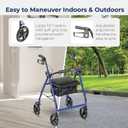 Drive Medical R728BL Foldable Rollator Walker with Seat, Blue