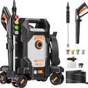 Power Washer, Pressure Washer with 4 Quick Connect Nozzles, High Pressure Cleaning Machine with Foam Cannon for Cars/Fences/Driveways/Patios/Home Cleaning