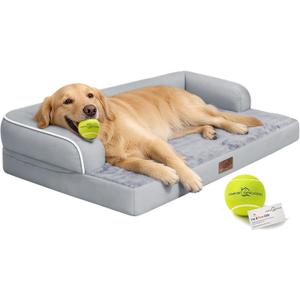 Comfort Expression Extra Large Dog Bed Orthopedic - XL Washable Pet Bed for Big Dog Waterproof Pet Couch Memory Foam Sofa Bolster with Removable Cover - 42 x 30