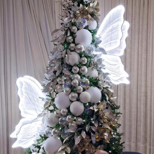 2pcs 23.6" Large LED Butterfly for Christmas Tree 3D Light Decor, about 23.6 inch