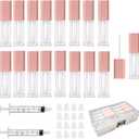 2 x Mini Lip Gloss Tubes Empty With Wand Diy Lipgloss Making Kit For Small Businesses Pink Cute Containers Empty Lip Balm Tubes16PCS