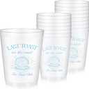 Baderke 16 Bachelorette Party Cups Last Toast on the Coast Clear Frosted Plastic Cute Bach Party Drinkware Reusable Cups Supplies Bridal Shower Favors Engagement Decorations Gift(16oz, Blue Shell)
