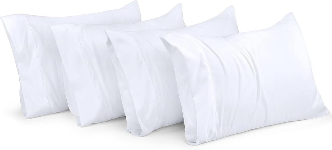 Utopia Bedding Queen Pillow Cases - Pack of 4 - Envelope Closure - Soft Brushed Microfiber Fabric - Shrinkage and Fade Resistant Pillow Covers Queen Size 20 X 30 Inches (White)
